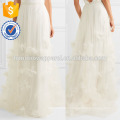 New Fashion Organza And Feather Appliqued Silk Skirt DEM/DOM Manufacture Wholesale Fashion Women Apparel (TA5140S)